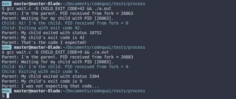 Wait Exit Codes Comparison