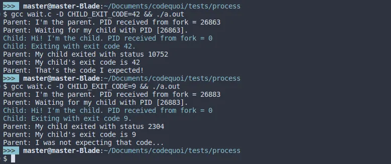 Wait Exit Codes Comparison